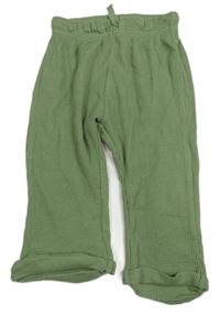 Tmavozelené rebrované tepláky H&M