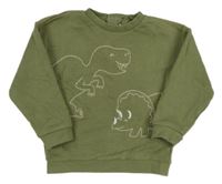 Khaki mikina s dinosaurami zn. M&S