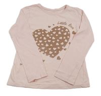 Světlerůžové triko se srdcem Primark