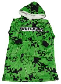 Zeleno-černá plyšová domácí oversize mikina s Minecraft a kapucí Matalan