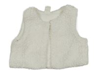 Biela huňatá prepínaci podšitá vesta H&M