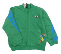 Zelená propínací mikina s modrým pruhem - Lego Adidas