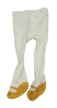 Bílo-okrové punčocháče 