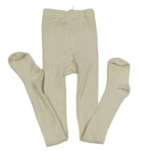 Smotanové rebrované pančuchy H&M