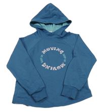 Petrolejová mikina s nápisom a kapucňou Lily & Dan