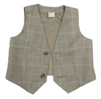 Béžová kostkovaná společenská vesta H&M