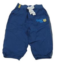 Tmavomodré šušťákové podšité nohavice s nápisom F&F