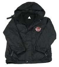 Čierna šušťáková jarná obojstranná bunda s kapucňou