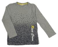 Sivo-tmavomodré vzorované tričko kids
