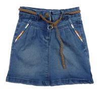 Modrá rifľová sukňa s opaskom orchestra