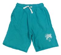 Tyrkysové teplákové kraťasy s palmou H&M