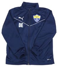 Tmavomodrá sportovní propínací mikina s logem Puma