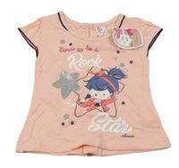 Nové - ružové tričko s dívkou