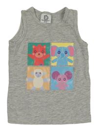 Sivý melírovaný top s potiskem - CoComelon