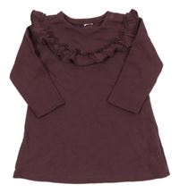 Slivkové teplákové šaty s volánikom H&M