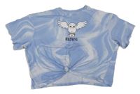 Modro-biele vzorované crop tričko s Hedvikou H&M