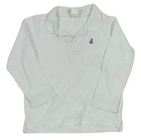 Biele polo tričko s kotvou H&M