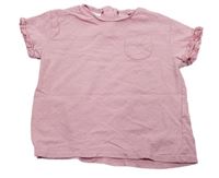 Ružové vzorované tričko s vreckom Zara
