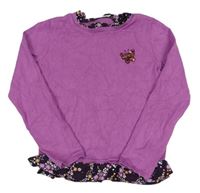 Fialový sveter s motýlem z flitrů S. Oliver