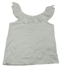 Biely top s volánikom s madeirou PRIMARK