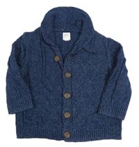 Tmavomodrý melírovaný vzorovaný prepínaci sveter GAP