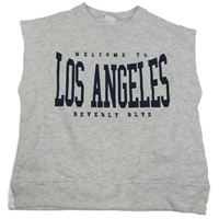 Svetlosivá melírovaná tepláková vesta s nápisom Zara