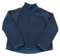 Tmavomodrá fleecová prepínaci mikina s výšivkou