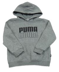 Šedá mikina s logem a kapucí Puma
