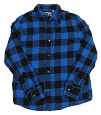 Tmavomodro-černá kostkovaná košile C&A