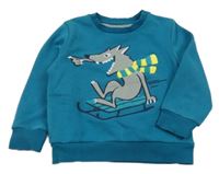 Modrozelená mikina s vlkem C&A