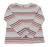 Svetlošedá -farebné pruhované tričko H&M