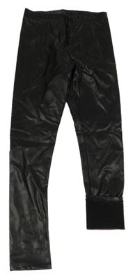 Čierne koženkové zateplené legíny H&M