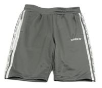 Šedo-bílé sportovní kraťasy Adidas