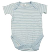 Bílo-světlemodré pruhované body 