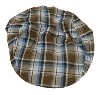 Hnědo-bílo-modrá kostkovaná mlynářka H&M