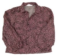 Černo-růžová květovaná halenka H&M