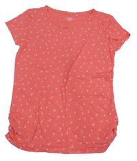 Ružovo-biele kvetované tričko Yigga