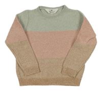 Mintiovo-ružovo-béžový melírovaný sveter H&M