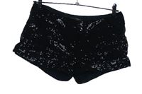 Dámske čierne flitrové kraťasy River Island