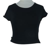Dámské černé crop tričko Zara 