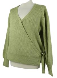 Dámsky svetlozelený zavinovací sveter zn. M&S