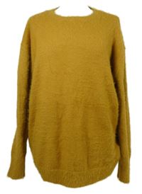 Dámsky horčicový chlpatý sveter Cotton