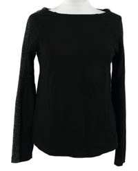 Dámské černé triko se stříbrnými pruhy Street One 