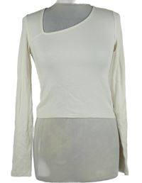 Dámské smetanové žebrované crop triko Tom Tailor 