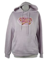 Dámská lila oversized mikina s nápisem a kapucí Shein 