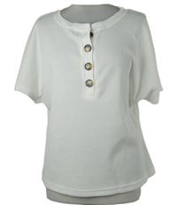 Dámske biele strukturované tričko s gombíky