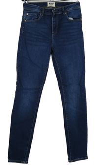 Dámské tmavomodré skinny rifle 