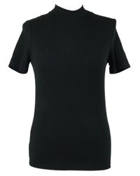 Dámské černé žebrované tričko Pieces 