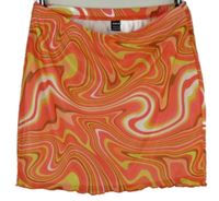 Dámska korálovo-červeno-limetková vzorovaná tylová sukňa Shein