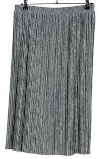 Dámska sivá melírovaná úpletová plisovaná midi sukňa George